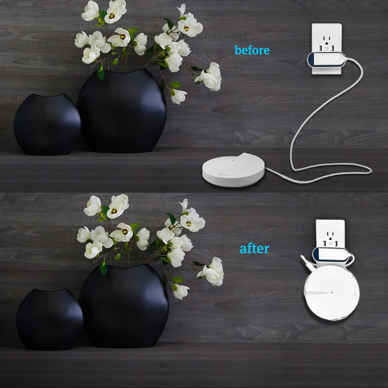 STANSTAR Wall Mount Giá Đỡ Gắn Tường Thu Gọn Dây Cho TP-Link Deco M5 – 1-Pack | AKIA