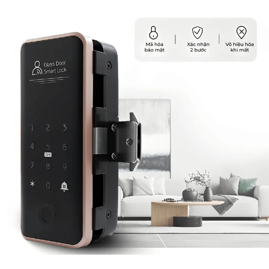 Khóa Vân Tay Cửa Kính Akia G08 - Dùng Cho Cửa Kính Lùa 5 In 1 14 Khóa Vân Tay Cửa Kính Akia G08
