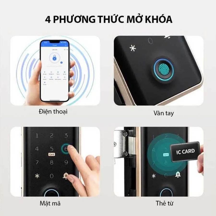 Khóa Vân Tay Cửa Kính Akia G08 - Dùng Cho Cửa Kính Lùa 5 In 1 19 Khóa Vân Tay Cửa Kính Akia G08