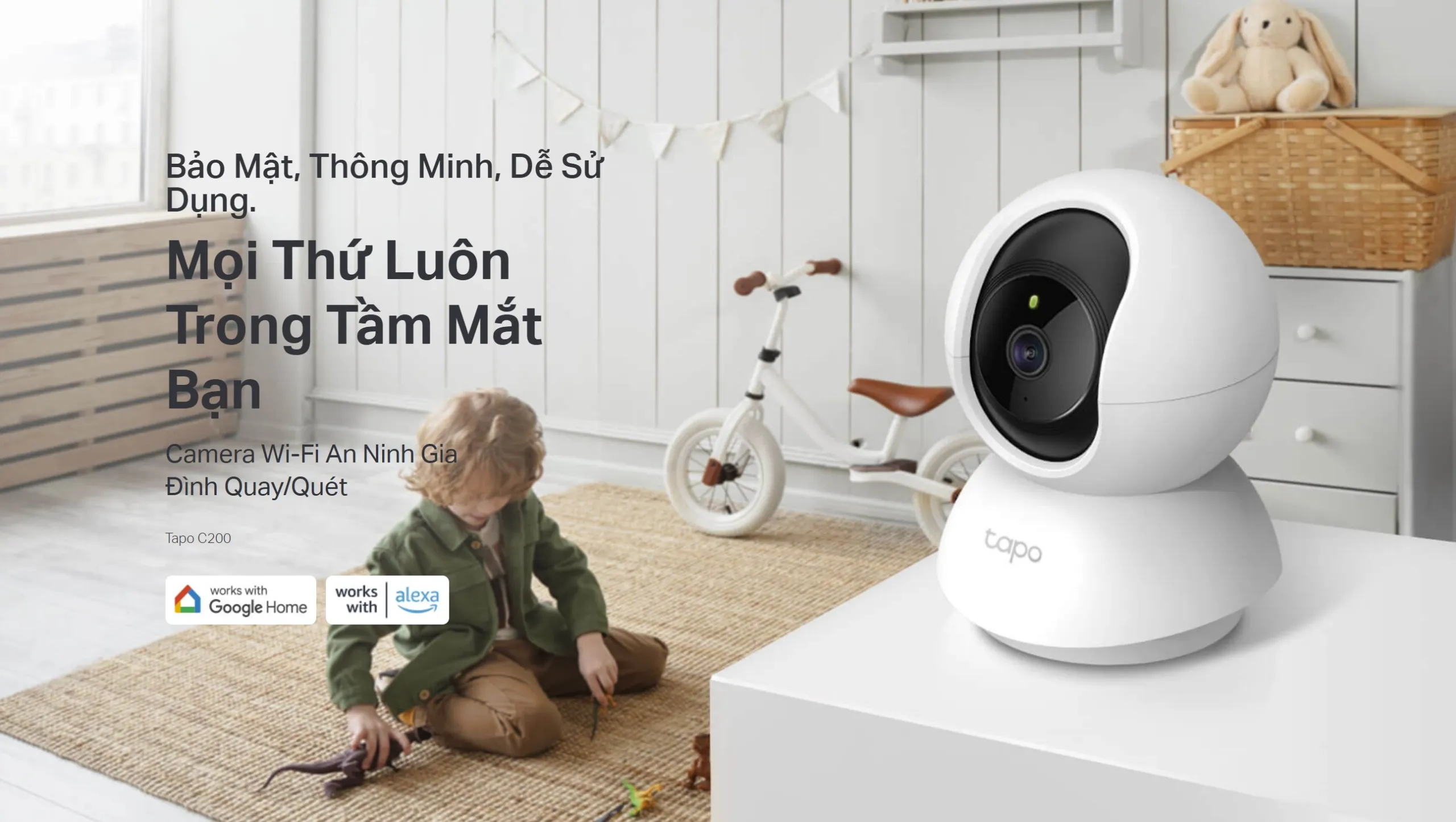 Camera Tp-Link Tapo C200 Full Hd 1080P Quay 360 6 Camera Tapo C200
