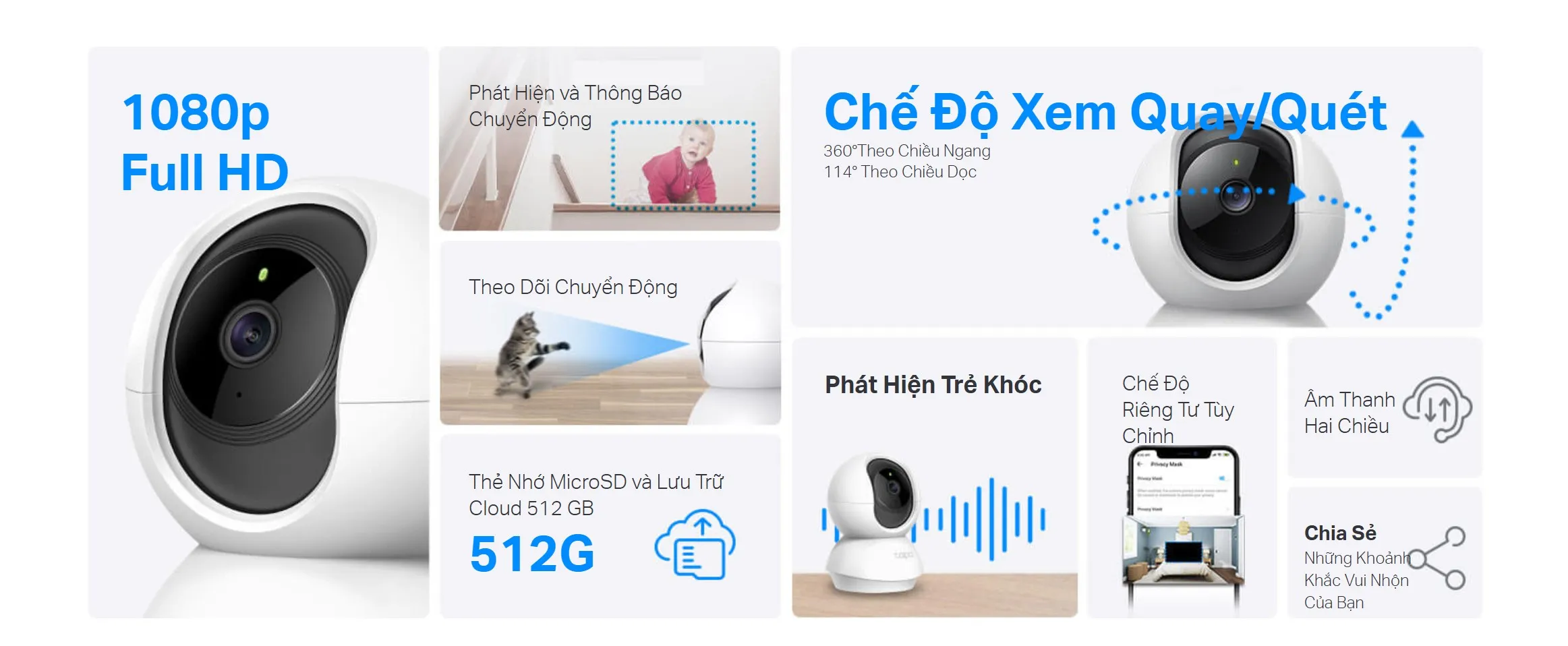 Camera Tp-Link Tapo C200 Full Hd 1080P Quay 360 7 Camera Tapo C200