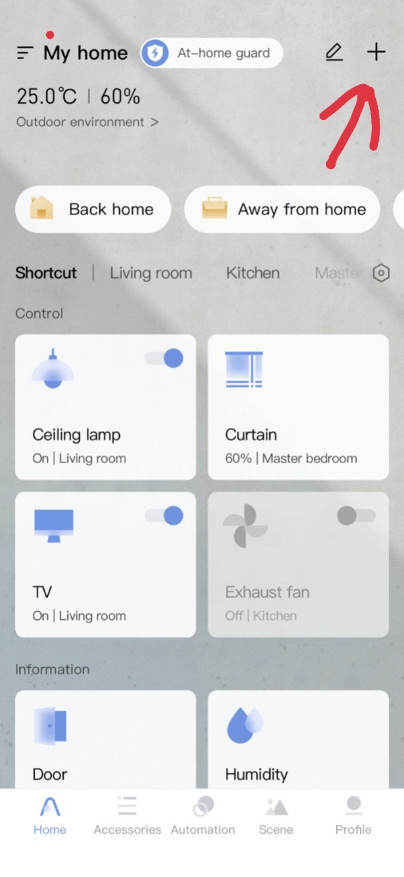 Ổ Cắm Điện Thông Minh Aqara Smart Plug Sp-Euc01 (Chuẩn Eu) 6 Bấm Chọn Dấu “+” Ở Trên Trên Góc Phải Màn Hình