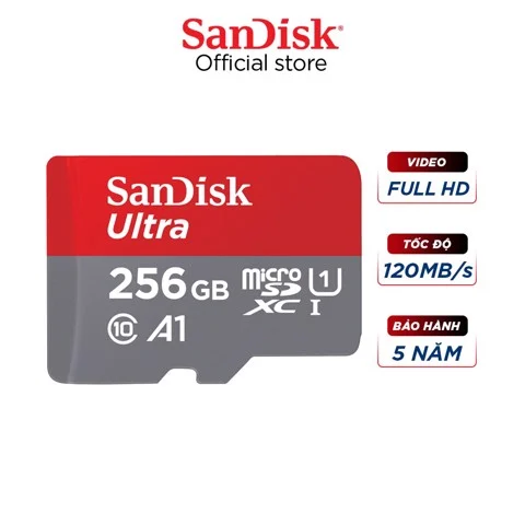 Thẻ nhớ MicroSDXC SanDisk Ultra 256GB 120MB/s không Adapter | AKIA