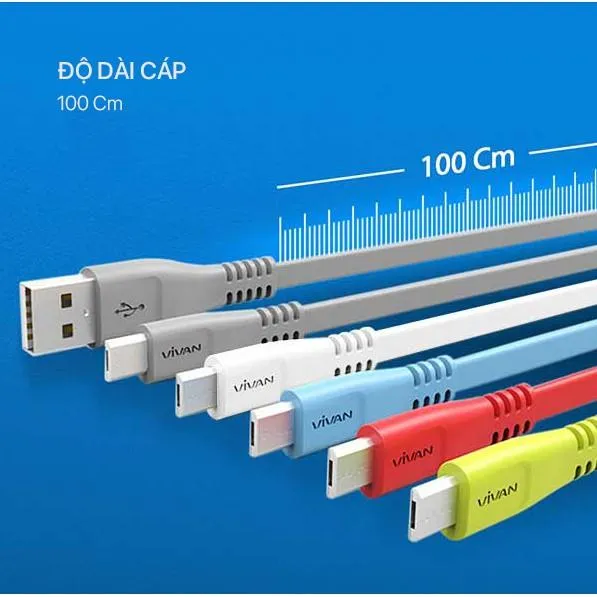 Cáp sạc Micro Vivan nhiều màu CMS100S | AKIA