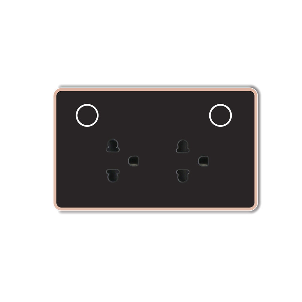 Ổ Cắm Thông Minh Tenda Sp3 12 Ổ Điện Điều Khiển Từ Xa Tuya Zigbee Viền Nhôm – Kính Phẳng – Đen