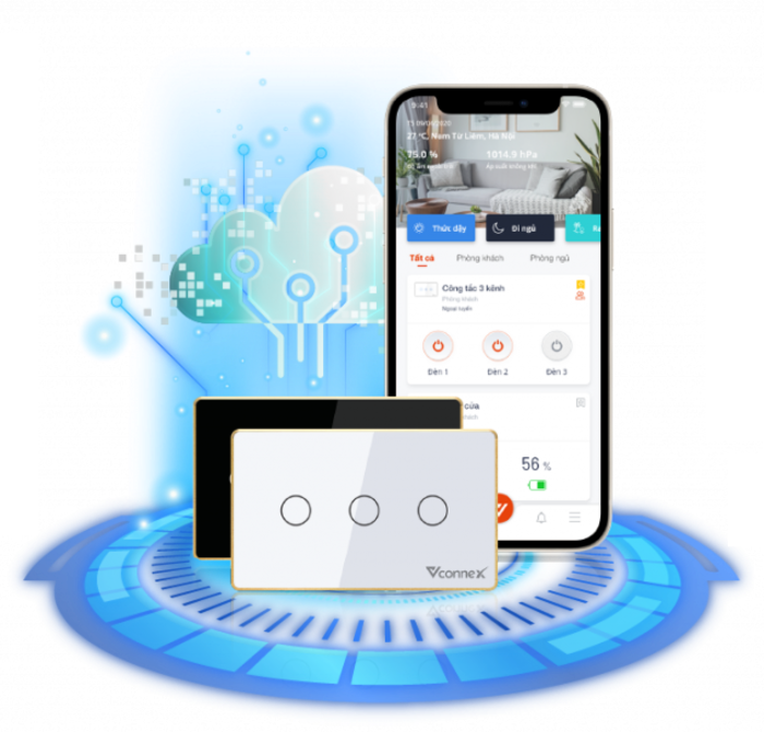 Ưu Điểm Của Công Tắc Thông Minh Vconnex Wifi - Chữ Nhật - Viền Vàng