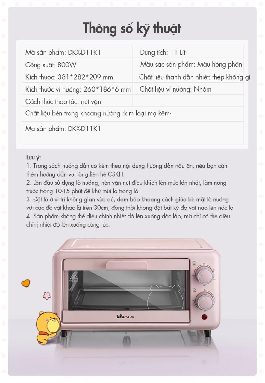 Lò Nướng Điện Đa Năng Bear Dkx-D11B1 Lò Nướng Điện Đa Năng Bear Dkx-D11B1