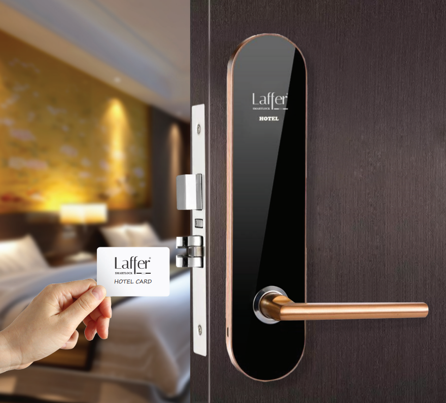 Khóa cửa thẻ từ khách sạn Laffer DSH605 – Dùng cho cửa gỗ – Màu đen | AKIA