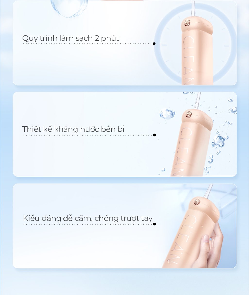 Máy Tăm Nước Sóng Siêu Âm Usmile Màu Pink Máy Tăm Nước Sóng Siêu Âm Usmile Màu Pink
