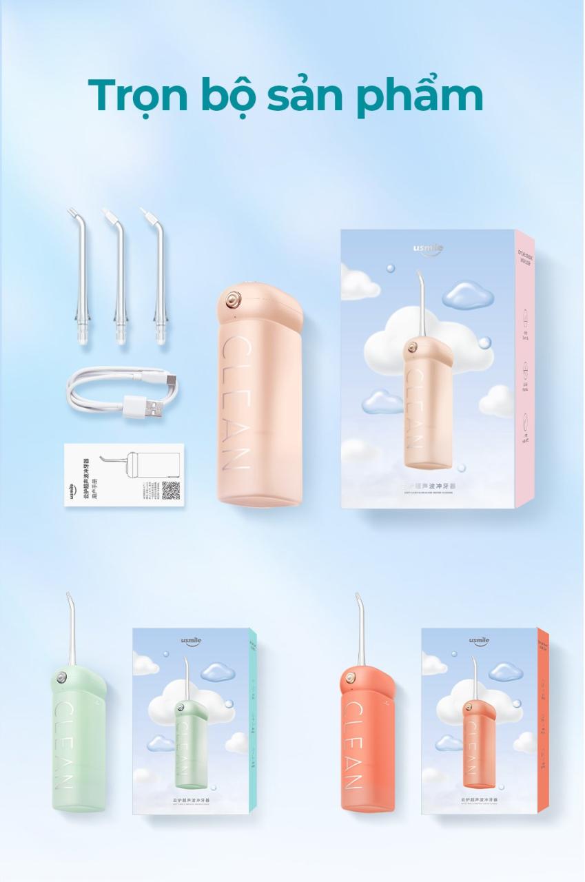 Máy Tăm Nước Sóng Siêu Âm Usmile Màu Pink Máy Tăm Nước Sóng Siêu Âm Usmile Màu Pink