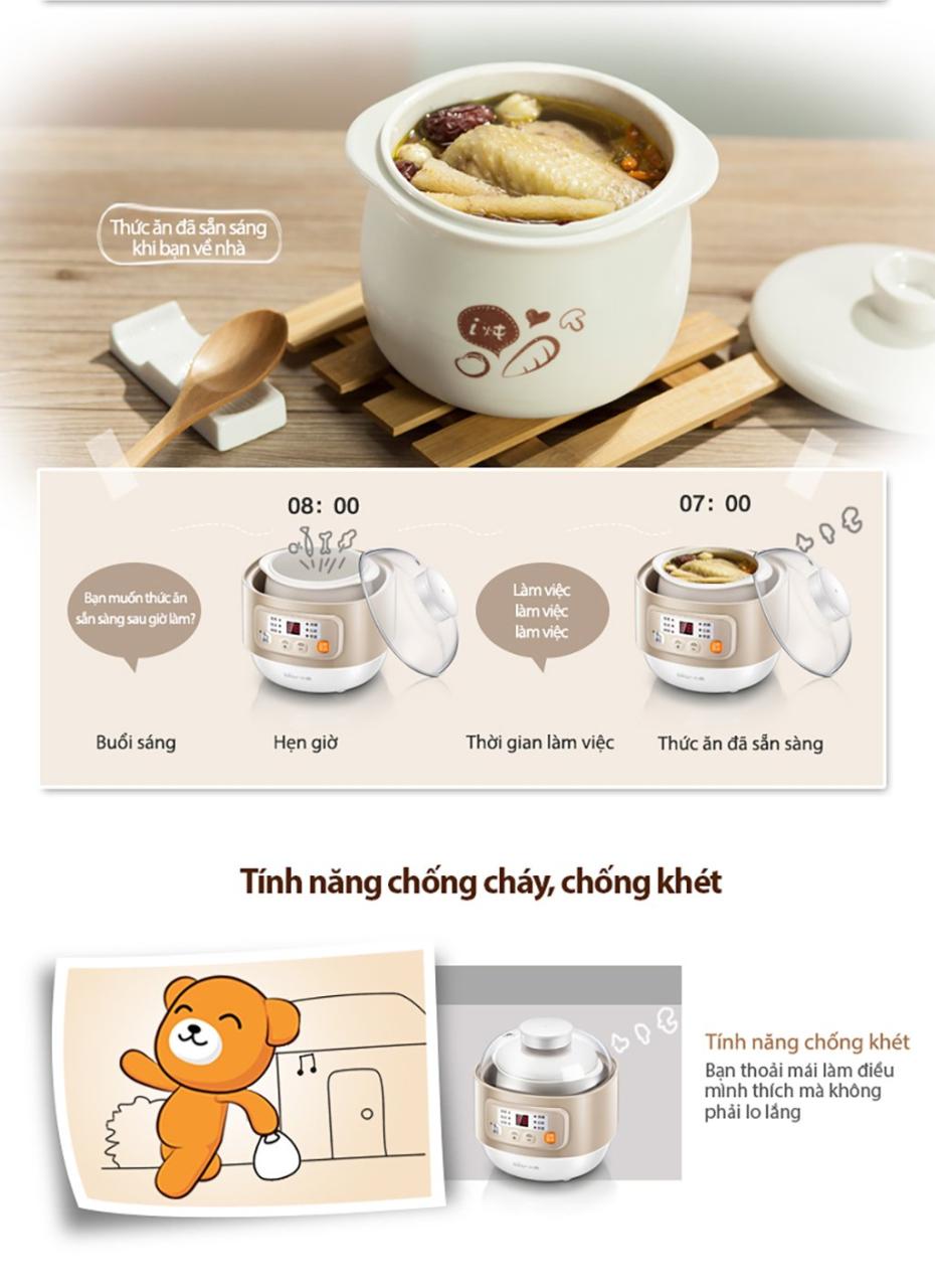 Nồi Nấu Chậm Bear Ddz-A08D1 Nồi Nấu Chậm Bear Ddz-A08D1
