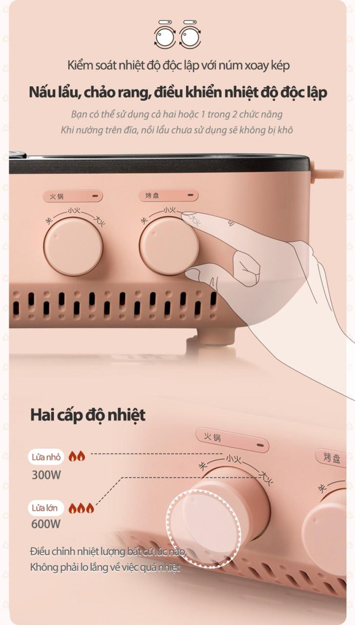 Máy Nướng Và Lẩu (Grill &Amp; Hotpot) Hiệu Bear, Model: Dkl-C12D1, Công Suất: 1200W, 1 Pha (220V), Tần Số 50Hz Máy Nướng Và Lẩu (Grill &Amp; Hotpot) Hiệu Bear, Model: Dkl-C12D1, Công Suất: 1200W, 1 Pha (220V), Tần Số 50Hz