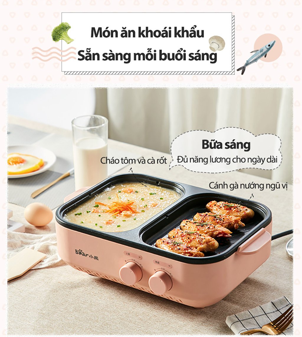 Máy Nướng Và Lẩu (Grill &Amp; Hotpot) Hiệu Bear, Model: Dkl-C12D1, Công Suất: 1200W, 1 Pha (220V), Tần Số 50Hz Máy Nướng Và Lẩu (Grill &Amp; Hotpot) Hiệu Bear, Model: Dkl-C12D1, Công Suất: 1200W, 1 Pha (220V), Tần Số 50Hz