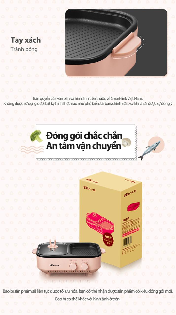 Máy Nướng Và Lẩu (Grill &Amp; Hotpot) Hiệu Bear, Model: Dkl-C12D1, Công Suất: 1200W, 1 Pha (220V), Tần Số 50Hz Máy Nướng Và Lẩu (Grill &Amp; Hotpot) Hiệu Bear, Model: Dkl-C12D1, Công Suất: 1200W, 1 Pha (220V), Tần Số 50Hz