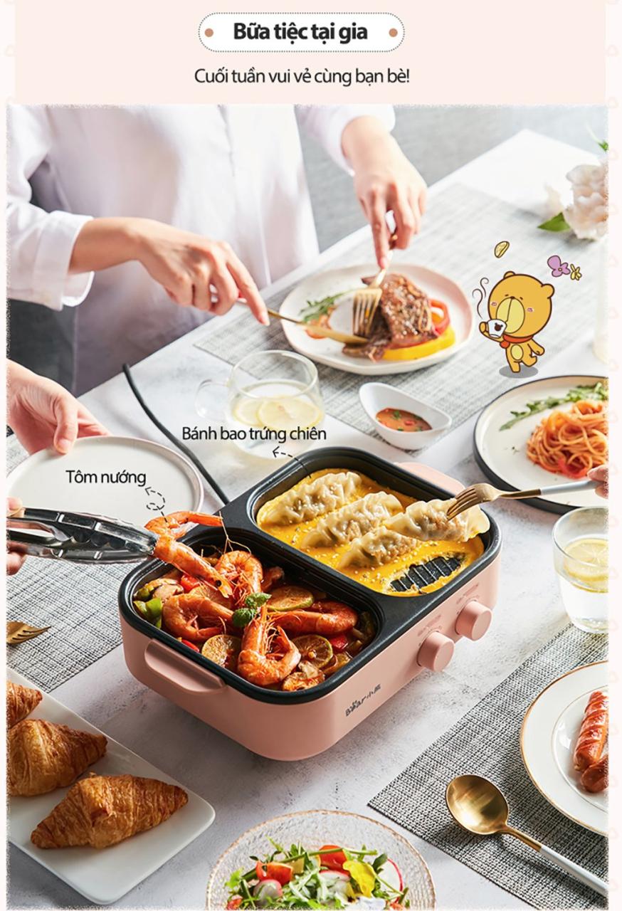 Máy Nướng Và Lẩu (Grill &Amp; Hotpot) Hiệu Bear, Model: Dkl-C12D1, Công Suất: 1200W, 1 Pha (220V), Tần Số 50Hz Máy Nướng Và Lẩu (Grill &Amp; Hotpot) Hiệu Bear, Model: Dkl-C12D1, Công Suất: 1200W, 1 Pha (220V), Tần Số 50Hz