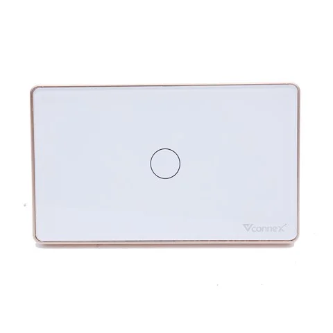 Công tắc thông minh Vconnex Wifi - Chữ Nhật - Viền Vàng