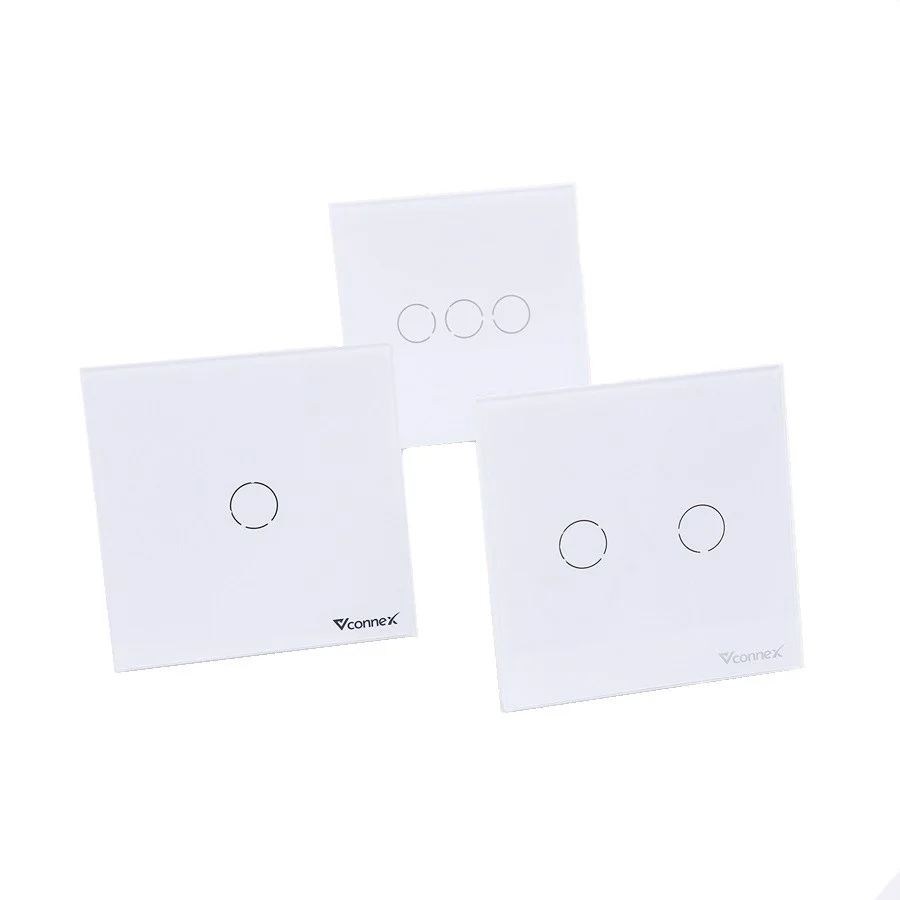 Công tắc thông minh Vconnex Wifi - không viền cao cấp - màu trắng