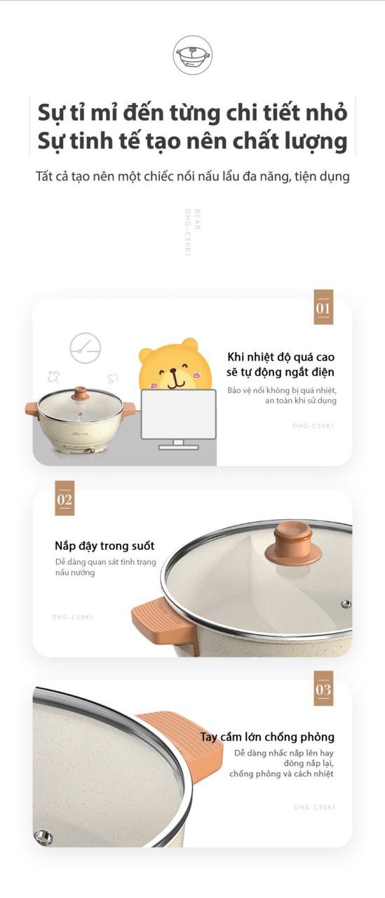 Nồi Lẩu Uyên Ương Bear Nồi Lẩu Uyên Ương Bear