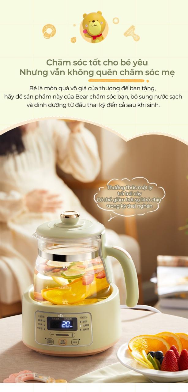Bình Đun Và Hâm Nước Pha Sữa Bear Tnq-D12W7 Bình Đun Và Hâm Nước Pha Sữa Bear Tnq-D12W7