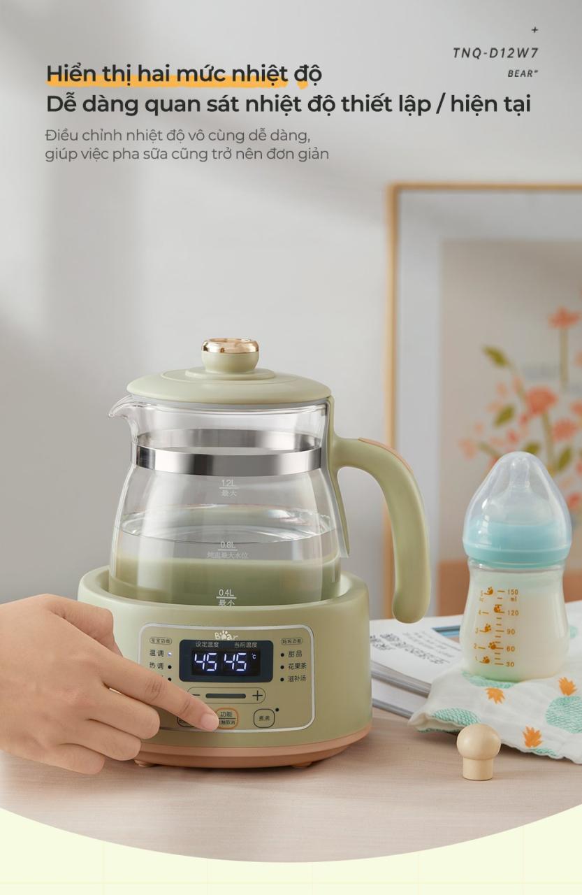 Bình Đun Và Hâm Nước Pha Sữa Bear Tnq-D12W7 Bình Đun Và Hâm Nước Pha Sữa Bear Tnq-D12W7