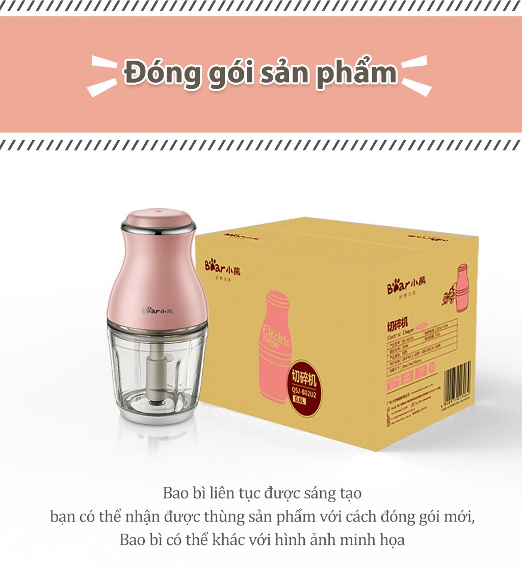Máy Xay Thực Phẩm Hiệu Bear, Model: Qsj-B02U2, Công Suất: 200W, 1 Pha (220V), Tần Số 50Hz Máy Xay Thực Phẩm Hiệu Bear, Model: Qsj-B02U2, Công Suất: 200W, 1 Pha (220V), Tần Số 50Hz