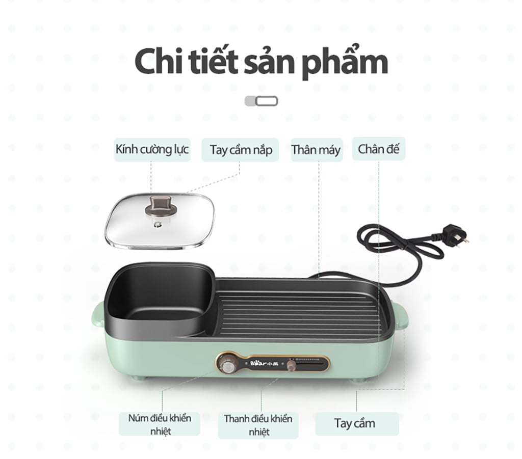 Bếp Nướng Và Lẩu Đa Năng Bear Dkl-C15G1 - Akia Smart Home Bếp Nướng Và Lẩu Đa Năng Bear Dkl-C15G1 - Akia Smart Home