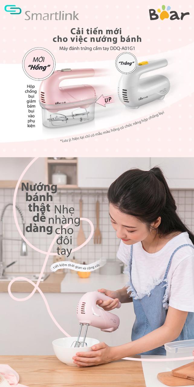 Máy Trộn Thực Phẩm Cầm Tay Hiệu Bear, Model: Ddq-A01G1, Công Suất: 125W, 1 Pha (220V), Tần Số 50Hz Máy Trộn Thực Phẩm Cầm Tay Hiệu Bear, Model: Ddq-A01G1, Công Suất: 125W, 1 Pha (220V), Tần Số 50Hz