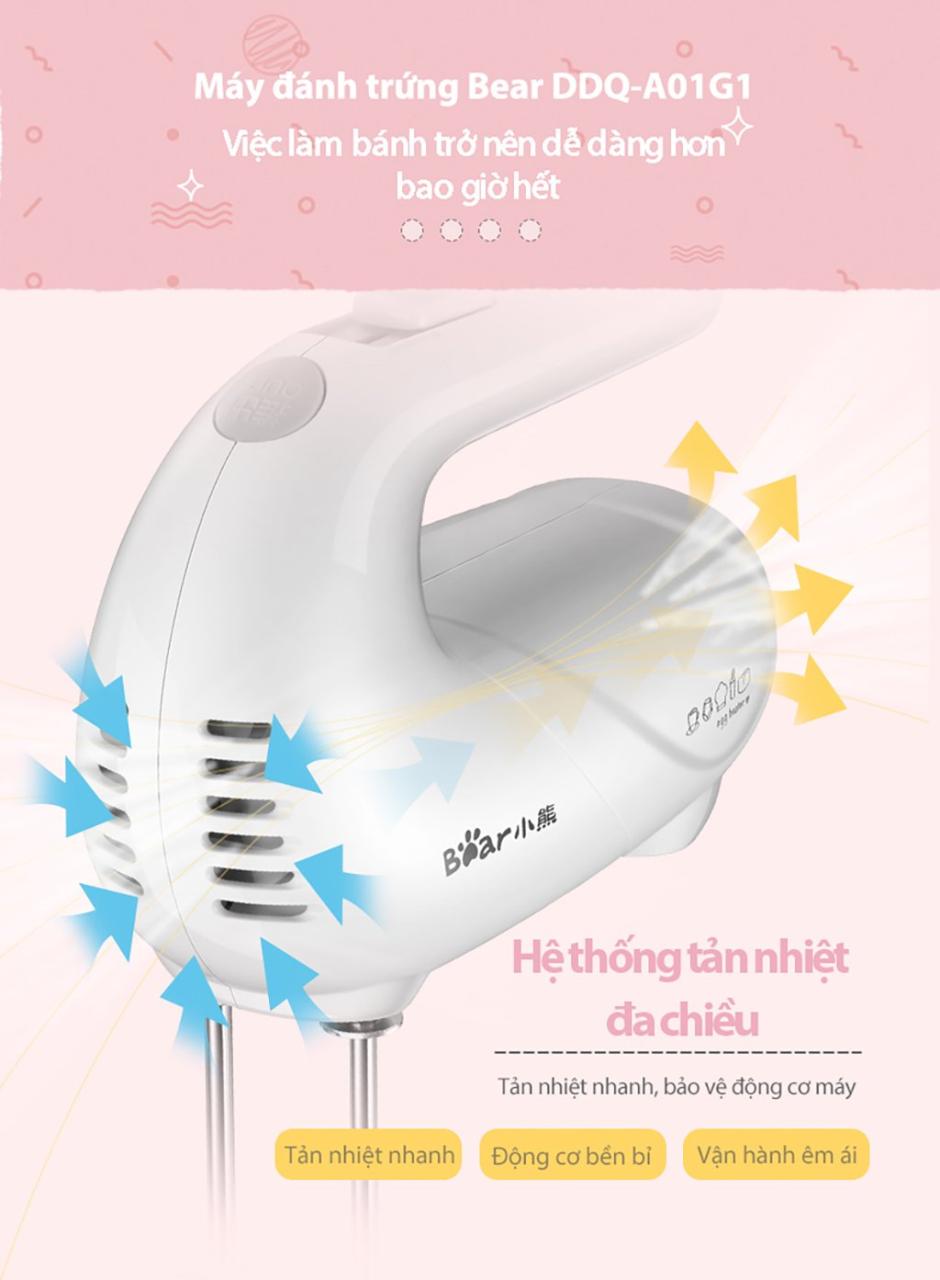 Máy Trộn Thực Phẩm Cầm Tay Hiệu Bear, Model: Ddq-A01G1, Công Suất: 125W, 1 Pha (220V), Tần Số 50Hz Máy Trộn Thực Phẩm Cầm Tay Hiệu Bear, Model: Ddq-A01G1, Công Suất: 125W, 1 Pha (220V), Tần Số 50Hz