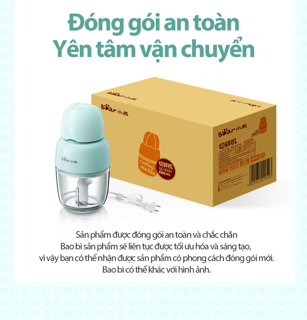 Máy Xay Thực Phẩm Hiệu Bear, Model: Qsj-B01P1, Công Suất: 120W, 1 Pha (220V), Tần Số 50Hz Máy Xay Thực Phẩm Hiệu Bear, Model: Qsj-B01P1, Công Suất: 120W, 1 Pha (220V), Tần Số 50Hz