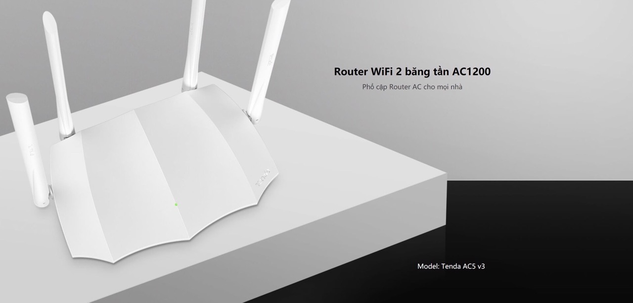 Router Wifi Tenda Ac5 V3, Chuẩn Ac1200 3 Router Wifi Tenda Ac5 V3, Chuẩn Ac1200 - Akia Smart Home