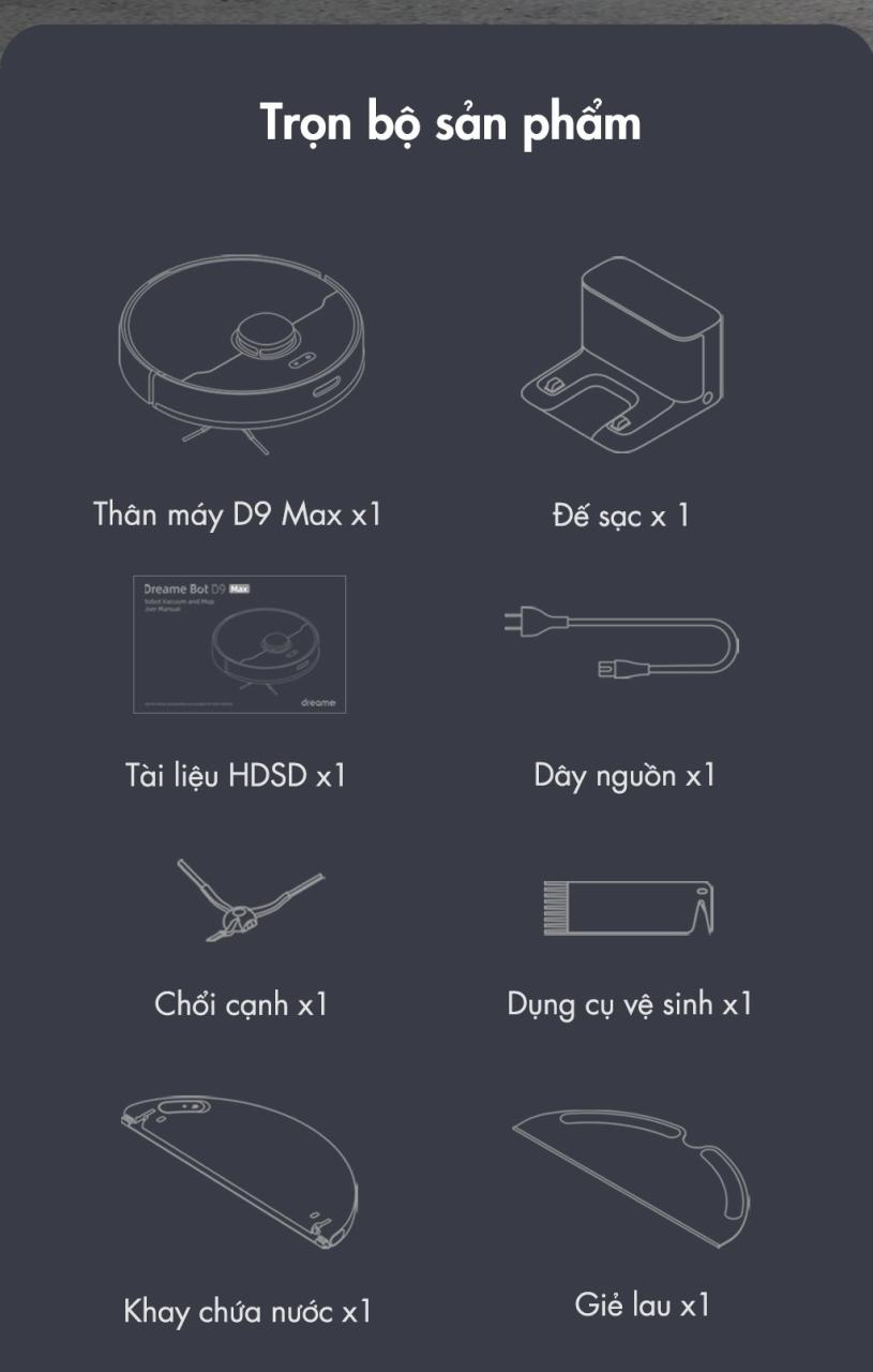 Robot Hút Bụi Lau Nhà Dreame D9 Max - Akia Smart Home Robot Hút Bụi Lau Nhà Dreame D9 Max - Akia Smart Home