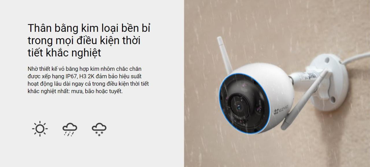 Camera Ngoài Trời Ezviz H3 Bản 5Mp Quay Phim 3K Camera Ngoài Trời Ezviz H3 Bản 5Mp Quay Phim 3K