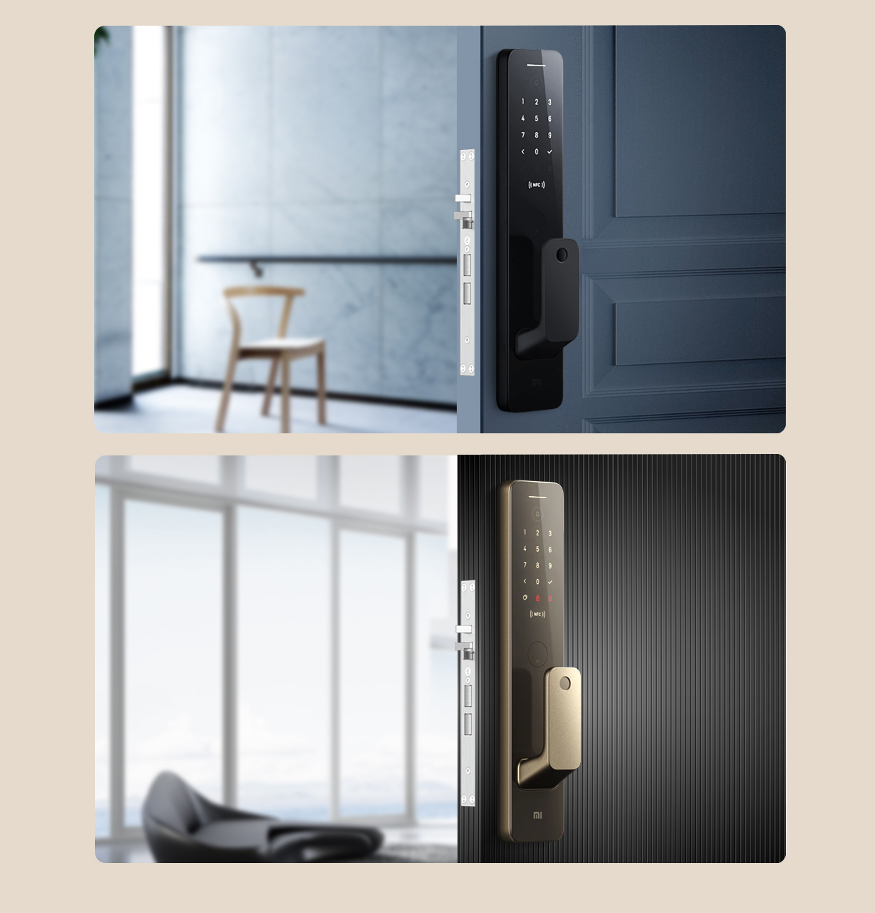 Khóa Cửa Vân Tay Xiaomi Smart Door Lock Push And Pull Automatic - Màu Vàng Đồng Khóa Cửa Vân Tay Xiaomi Smart Door Lock Push And Pull Automatic - Màu Vàng Đồng