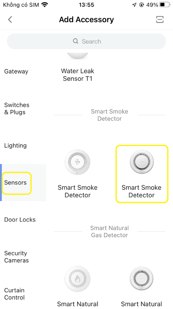 Cách Lắp Cảm Biến Khói Chỉ Với 7 Bước Nhanh Chóng - Chuẩn Kỹ Thuật 45 Chọn Mục Smart Smoke Detector Để Tiến Hành Kết Nối Với Cảm Biến Khói