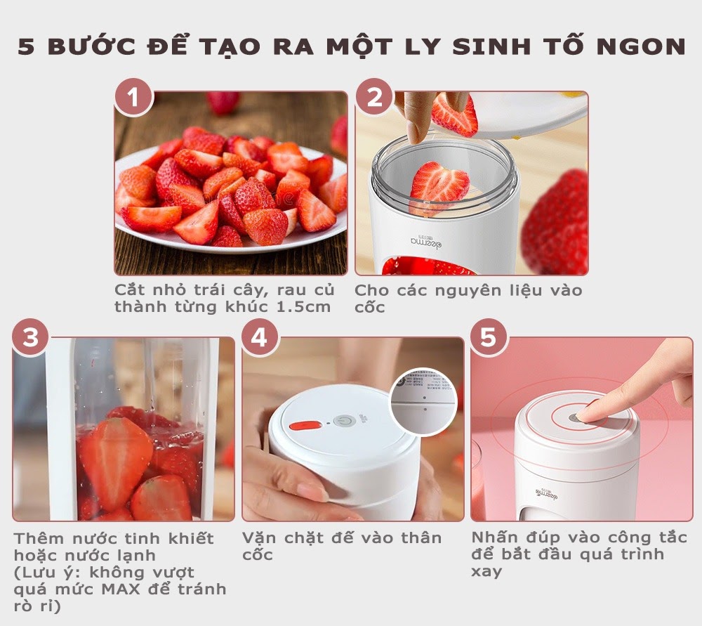 Máy Xay Sinh Tố Cầm Tay Deerma Nu30 Dung Tích 300Ml - Sử Dụng Pin Sạc Cổng Usb Máy Xay Sinh Tố Cầm Tay Deerma Nu30 Dung Tích 300Ml - Sử Dụng Pin Sạc Cổng Usb