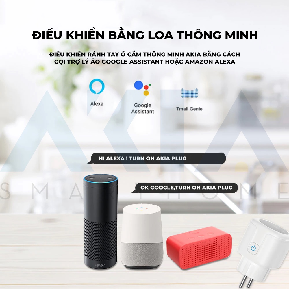 Ổ Cắm Wifi Thông Minh Akia 3500W 16A - Tuya Smart Plug Đo Điện Tiêu Thụ, Kết Nối App Smart Life Ổ Cắm Wifi Thông Minh Akia 3500W 16A - Tuya Smart Plug Đo Điện Tiêu Thụ, Kết Nối App Smart Life