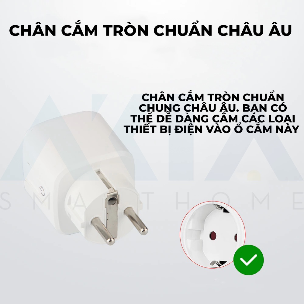 Ổ Cắm Wifi Thông Minh Akia 3500W 16A - Tuya Smart Plug Đo Điện Tiêu Thụ, Kết Nối App Smart Life Ổ Cắm Wifi Thông Minh Akia 3500W 16A - Tuya Smart Plug Đo Điện Tiêu Thụ, Kết Nối App Smart Life