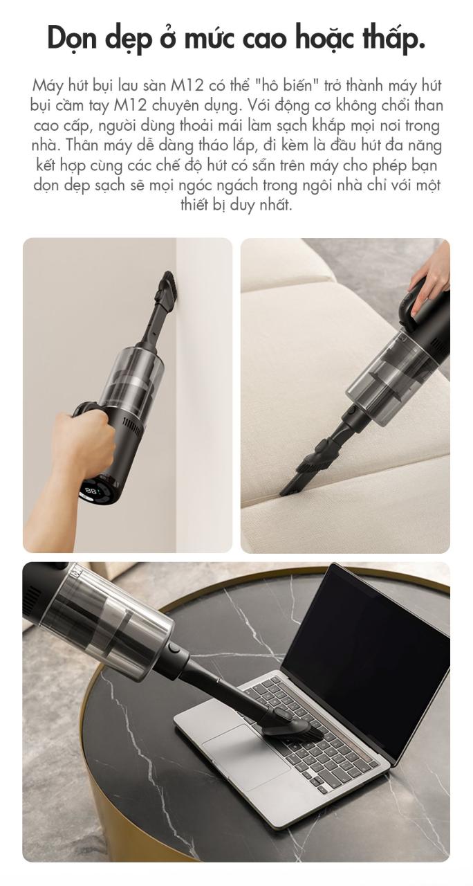 Máy Lau Sàn Kiêm Hút Bụi Cầm Tay Dreame M12 14 Máy Lau Sàn Kiêm Hút Bụi Cầm Tay Dreame M12