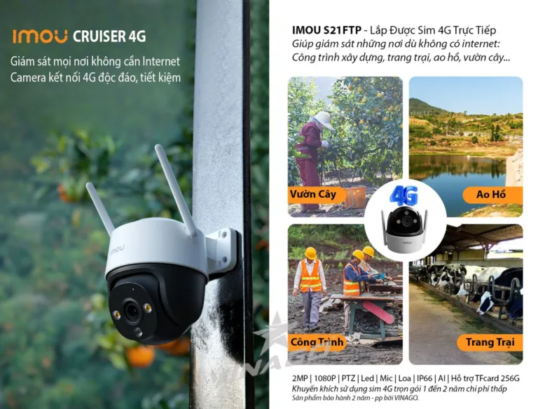 Camera IMOU IP WIFI Ngoài Trời Thông Minh Cruiser 4G – 2MP | AKIA