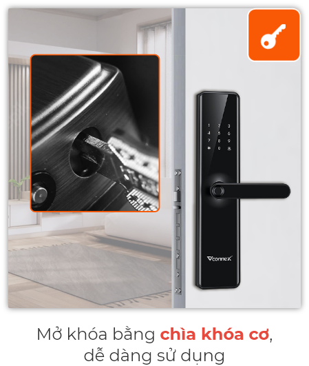 Khoá Vân Tay Thông Minh Vconnex - Cho Cửa Gỗ - Akia Smart Home Khoá Vân Tay Thông Minh Vconnex - Cho Cửa Gỗ - Akia Smart Home