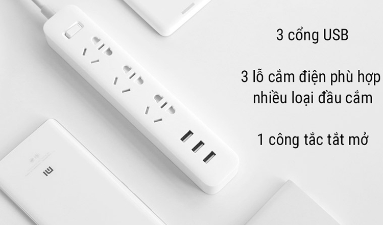 Top 20 Ổ Điện Điều Khiển Từ Xa Đáng Mua Nhất Hiện Nay 49 Ổ Cắm Điện Thông Minh Xiaomi Mi Power Strip 3 Cổng 3 Usb