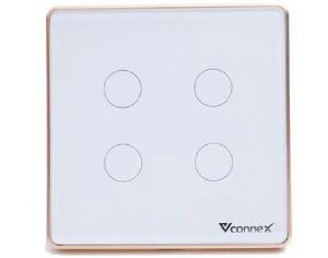 Top 21 Thiết Bị Điện Thông Minh Tốt Nhất 2024 57 Công Tắc Thông Minh Vconnex Wifi – Hình Vuông – Viền Vàng