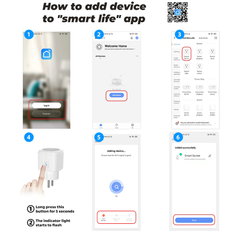 4 Bước Sử Dụng Ổ Cắm Điện Thông Minh Nhanh Chóng, Đơn Giản 13 Hình Ảnh Minh Hoạ Các Bước Kết Nối Ổ Cắm Điện Thông Minh Với Ứng Dụng Tuya Smart