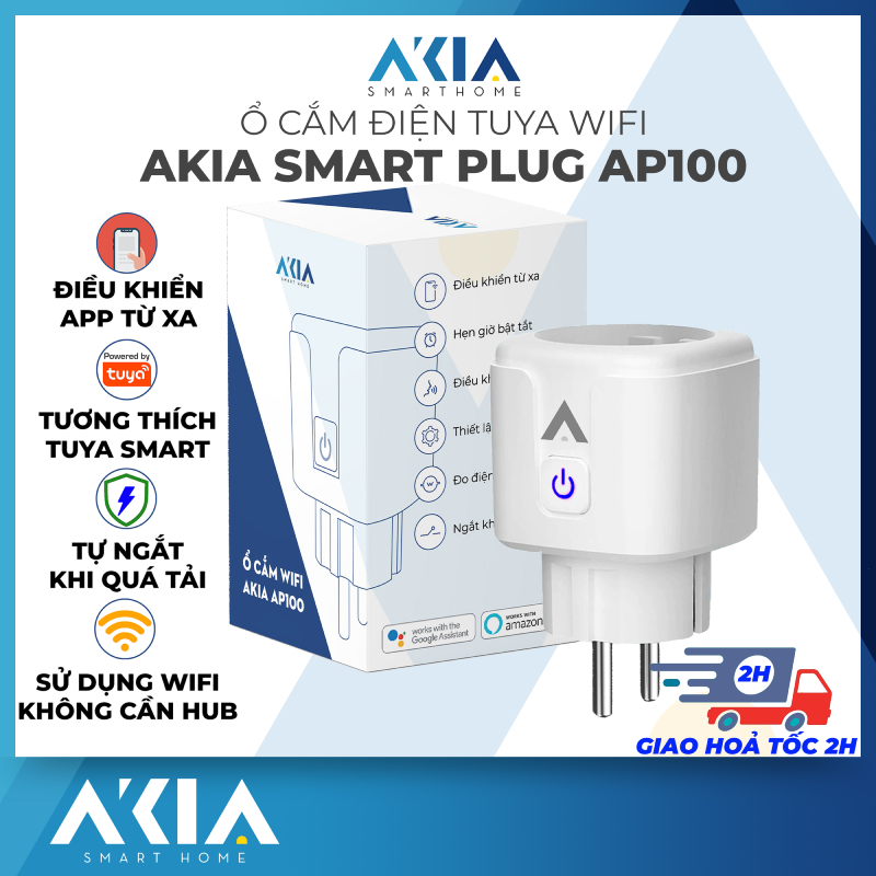 Top 10 Ổ Cắm Điện Hẹn Giờ Wifi Thông Minh Đáng Mua Nhất 2023 48 Ổ Cắm Wifi Thông Minh Akia 3500W 16A – Tuya Smart Plug Có Nhiều Tính Năng Thông Minh