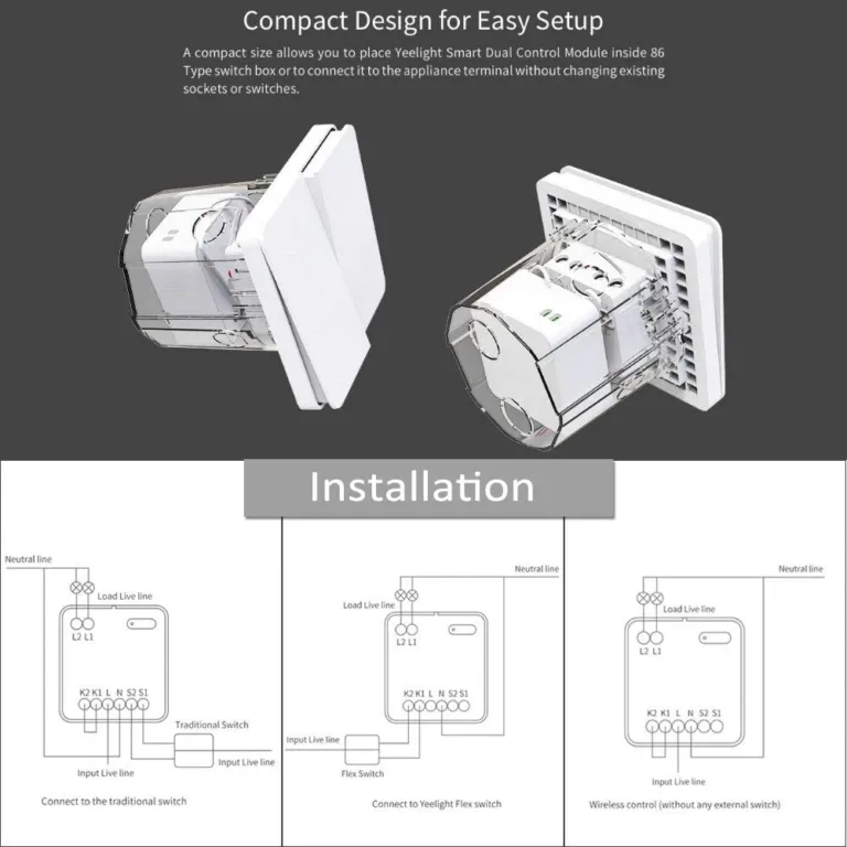 Bộ điều khiển không dây Rơle Yeelight Module 2 kênh YLAI002 | AKIA