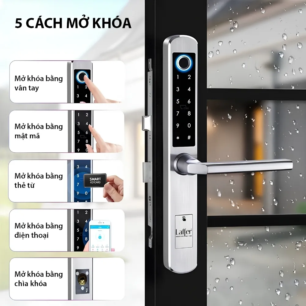 Khoá Cửa Nhôm Laffer Xf19 Vân Tay 5 Trong 1 42 Khoá Cửa Nhôm Laffer Xf19 Vân Tay 5 Trong 1 - Akia Smart Home