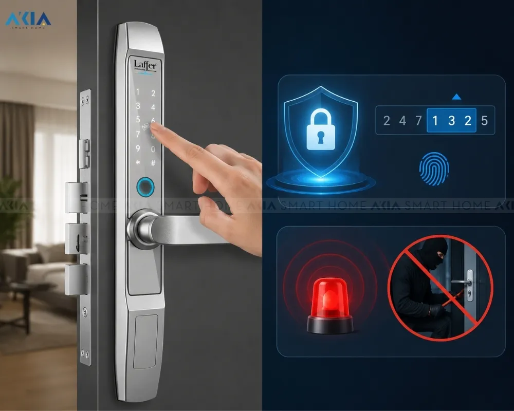 Khoá Cửa Thông Minh 5 In 1 Laffer R1 Dùng Cho Cửa Nhôm Xingfa 23 Khoá Cửa Thông Minh 5 In 1 Laffer R1 Dùng Cho Cửa Nhôm Xingfa - Akia Smart Home