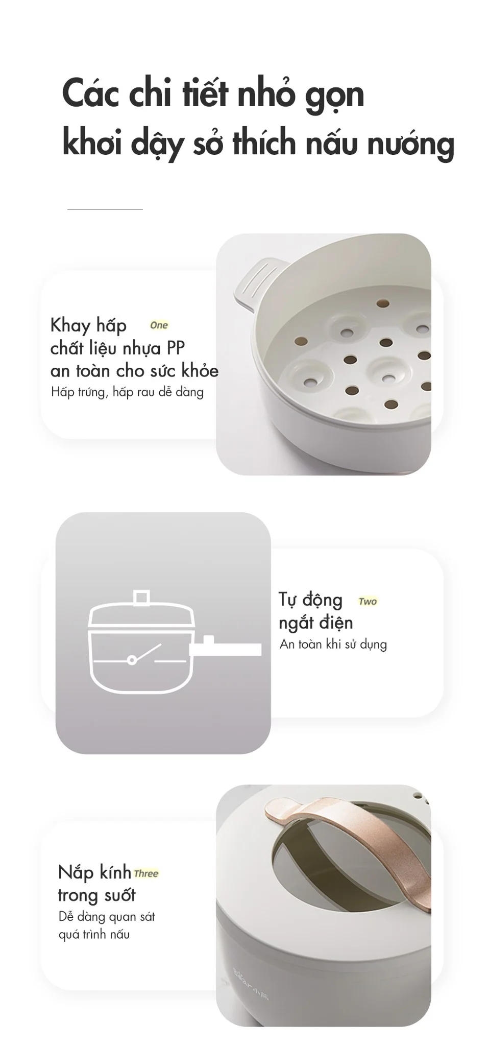 Nồi Nấu Đa Năng Bear Drg-E15P2 Kèm Xửng Hấp 31 Nồi Nấu Đa Năng Bear Drg-E15P2 Kèm Xửng Hấp