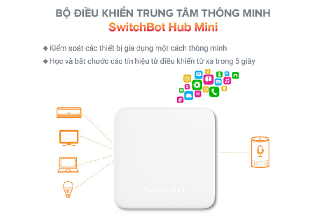 Bộ Điều Khiển Trung Tâm Thông Minh Switchbot Hub Mini 11 Bộ Điều Khiển Trung Tâm Thông Minh Switchbot Hub Mini