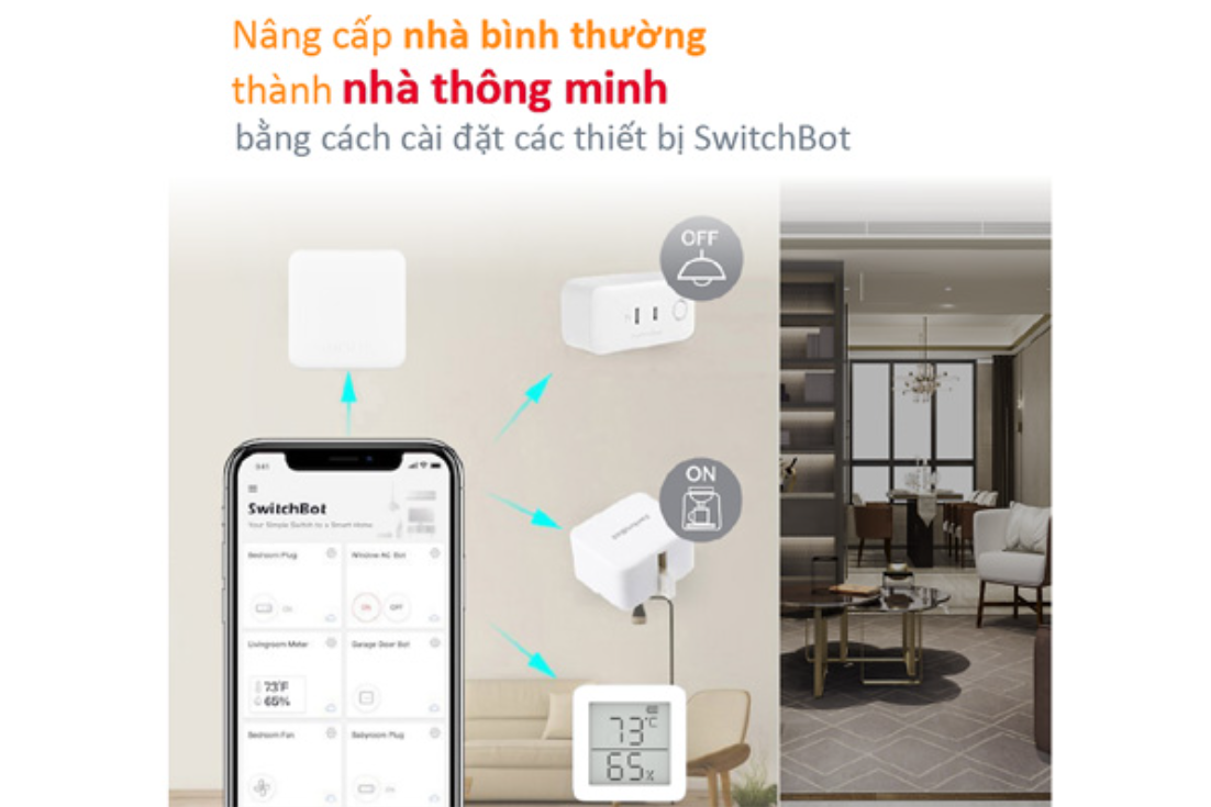 Bộ Điều Khiển Trung Tâm Thông Minh Switchbot Hub Mini 9 Bộ Điều Khiển Trung Tâm Thông Minh Switchbot Hub Mini
